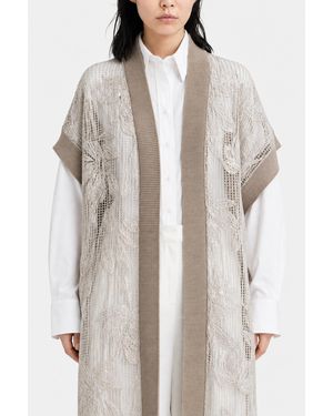 Brunello Cucinelli Long Openwork Jumper Clothing - Grey