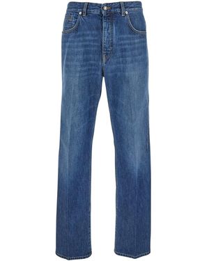 Givenchy Five-Pocket Jeans With Logo Patch On The Back - Blue