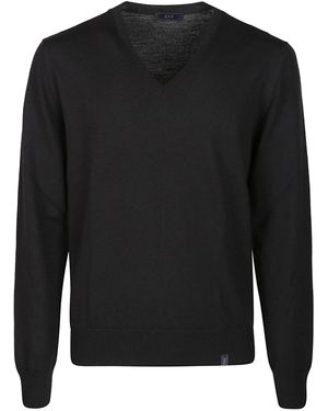 Fay V-Neck Sweater - Black