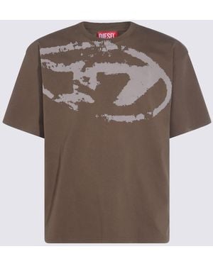 DIESEL Cotton T-Shirt - Brown