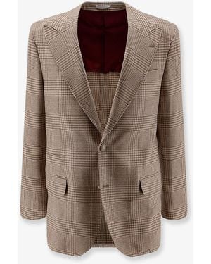 Brunello Cucinelli Single-Breasted Wool And Cashmere Blazer - Brown
