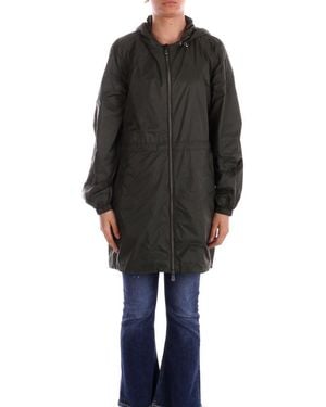 Save The Duck Zipped Logo-Patch Coat - Black