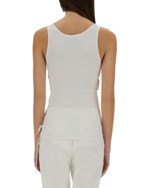 Moschino Tank Top With Laces Viscose - White