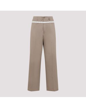 Maison Margiela Cotton Trousers - Natural