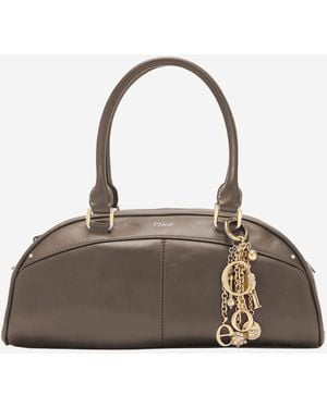 Chloé Leather Bowling Bag Handbags - Brown