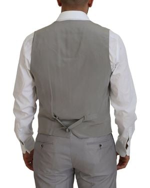 Dolce & Gabbana Wool Silk 3 Piece Slim Fit Suit - Grey