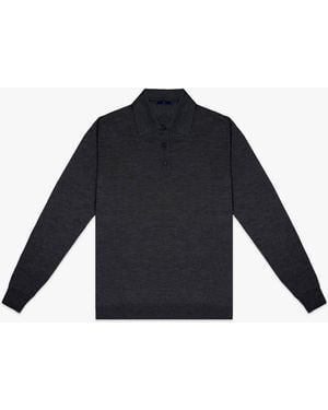 Larusmiani Long Sleeve Polo Coppa Europa Jumper - Blue