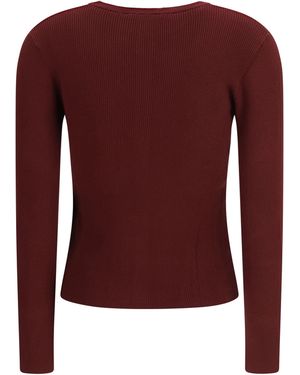 Weekend by Maxmara Cardigan Ribbed Viscose - Red