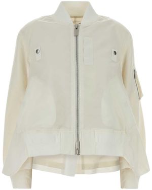 Sacai Ivory Nylon Bomber Jacket - Multicolour