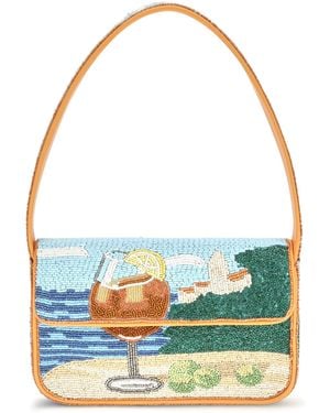 STAUD Tommy Beaded Shoulder Bag Rayon - Blue