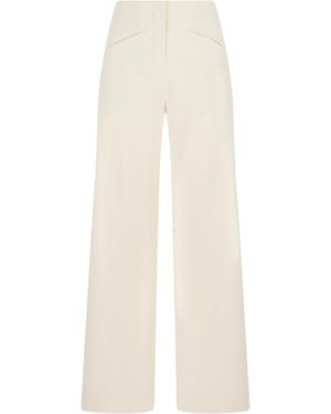 Veronica Beard Trousers Wide-Leg Cotton - White