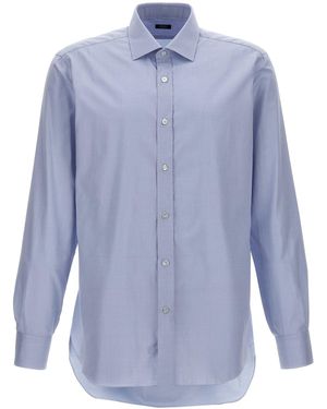 Barba Napoli Textured Cotton Shirt - Blue