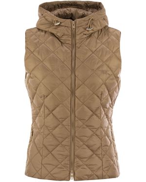 Fay Quilted Nylon Waistcoat - Natural