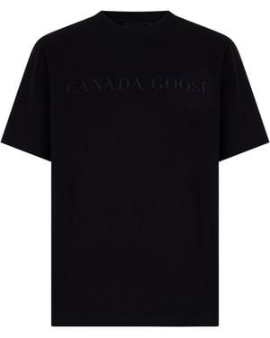 Canada Goose Embroidered Cotton T-Shirt T-Shirts - Black