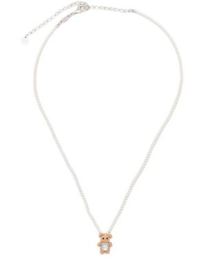 YVMIN Teddy Bear Pendant Necklace-Mother Of Pearl Sterling Necklaces - Metallic