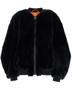 Numerootto Bomber Jacket With Zip Closure - Black