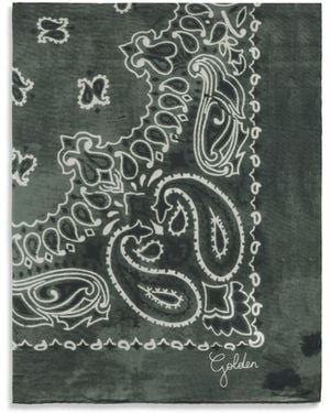 Golden Goose Golden Paisley Printed Silk Scarf - Green