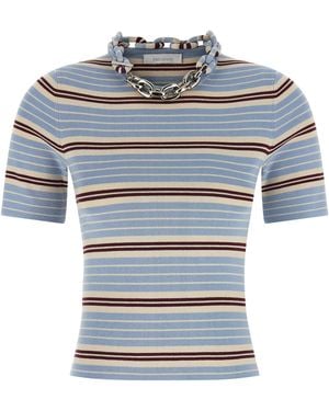 Rabanne Chain T-Shirt So Cotton Elastane - Blue