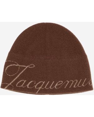 Jacquemus Beanie Hat Le Bonnet Merino Wool - Brown
