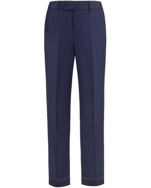 Brunello Cucinelli Tailored Virgin Wool Pants Fleece Ovis Aries - Blue