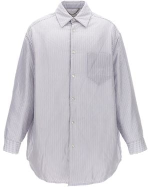 Maison Margiela Striped Shirt Jacket - White