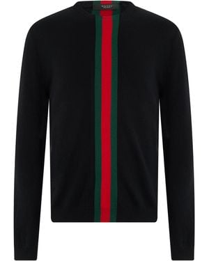 Gucci Crew Neck Cashmere Pullover-- Sweatshirts - Black