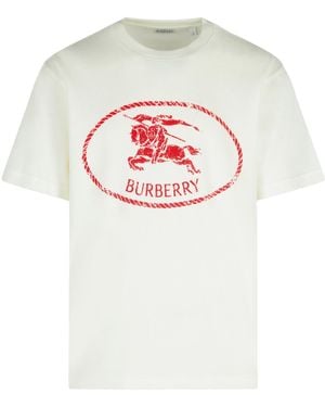Burberry Cotton Blend T-Shirt - Gray