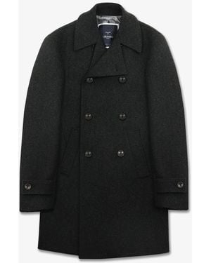 Larusmiani Wool And Cashmere Peacoat Fitz Roy Capo Lungo Industriale - Black