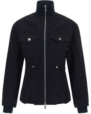 Jean Paul Gaultier The Slit Denim Puffer Jackets - Blue