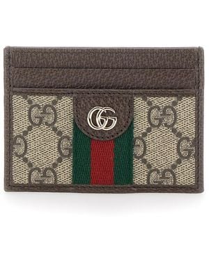 Gucci Card Holder Ophidia Leather Polyurethane Accessory - Gray