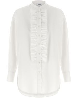 Nude Ruches Shirt Cotton Shirt, Blouse - White