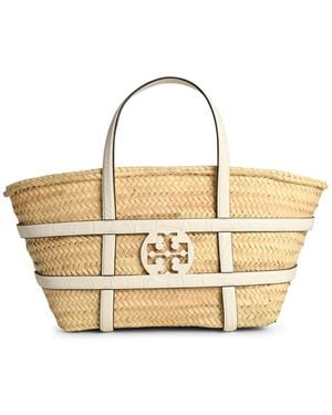 Tory Burch Ella Basket Straw Shopping Bag - Metallic