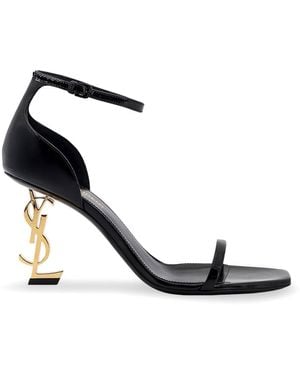 Saint Laurent Opyum 85 Patent Leather Sandals - White