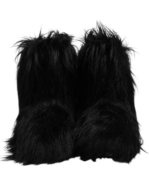 Dolce & Gabbana Faux Fur Mid Calf Boots Shoes - Black