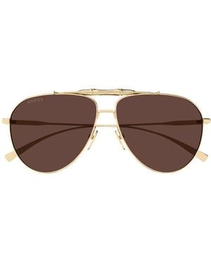 Gucci Gg2064S Linea Sign Metallo Sunglasses - Brown