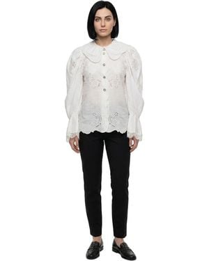 Dolce & Gabbana Dolce & Gabbana Eyelet-Embroidered Cotton Blouse - White