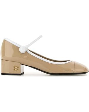 Miu Miu Leather Pumps - Natural