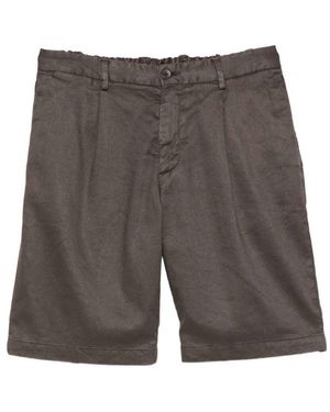hindustrie Short Ischia 1 Pence Elastic Waist Li Co Ea Pant - Grey