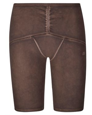 KNWLS Low Waisted Over Dyed Jersey Shorts - Brown