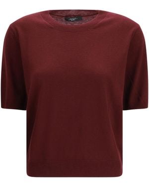 Weekend by Maxmara Marea Wool T-Shirt T-Shirts - Red