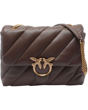 Pinko Love Classic Puffer Shoulder Bag - Brown