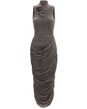 Magda Butrym Copper Cocktail Dress - Brown