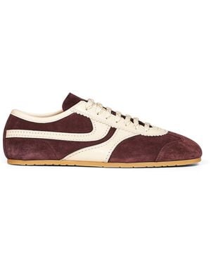Dries Van Noten Dark Suede Trainers With Leather Details<Br - Multicolour