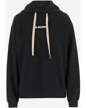 Jil Sander Cotton Sweatshirt With Logo - Black
