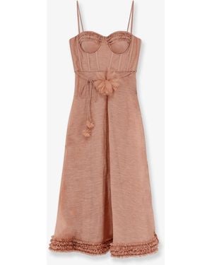 Zimmermann Dress Luna Linen-Silk - Pink