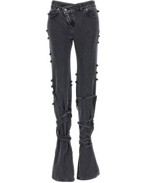 McQueen Jeans Asymmetric Closure Cotton - Blue