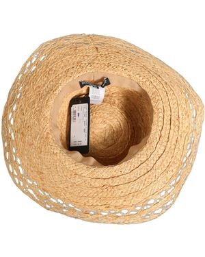 Dolce & Gabbana Wide Brim Floral Bucket Capello Hat Rafia - Metallic
