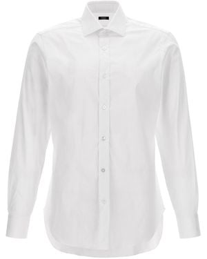 Barba Napoli Stretch Cotton Poplin Shirt - White