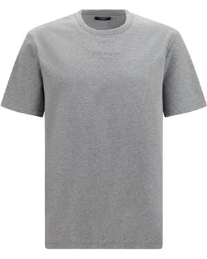 Balmain Embroidered Logo T-Shirt Cotton T-Shirts - Grey