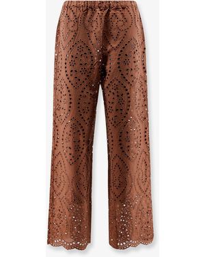MC2 Saint Barth Inez Sangallo Lace Pants - Brown